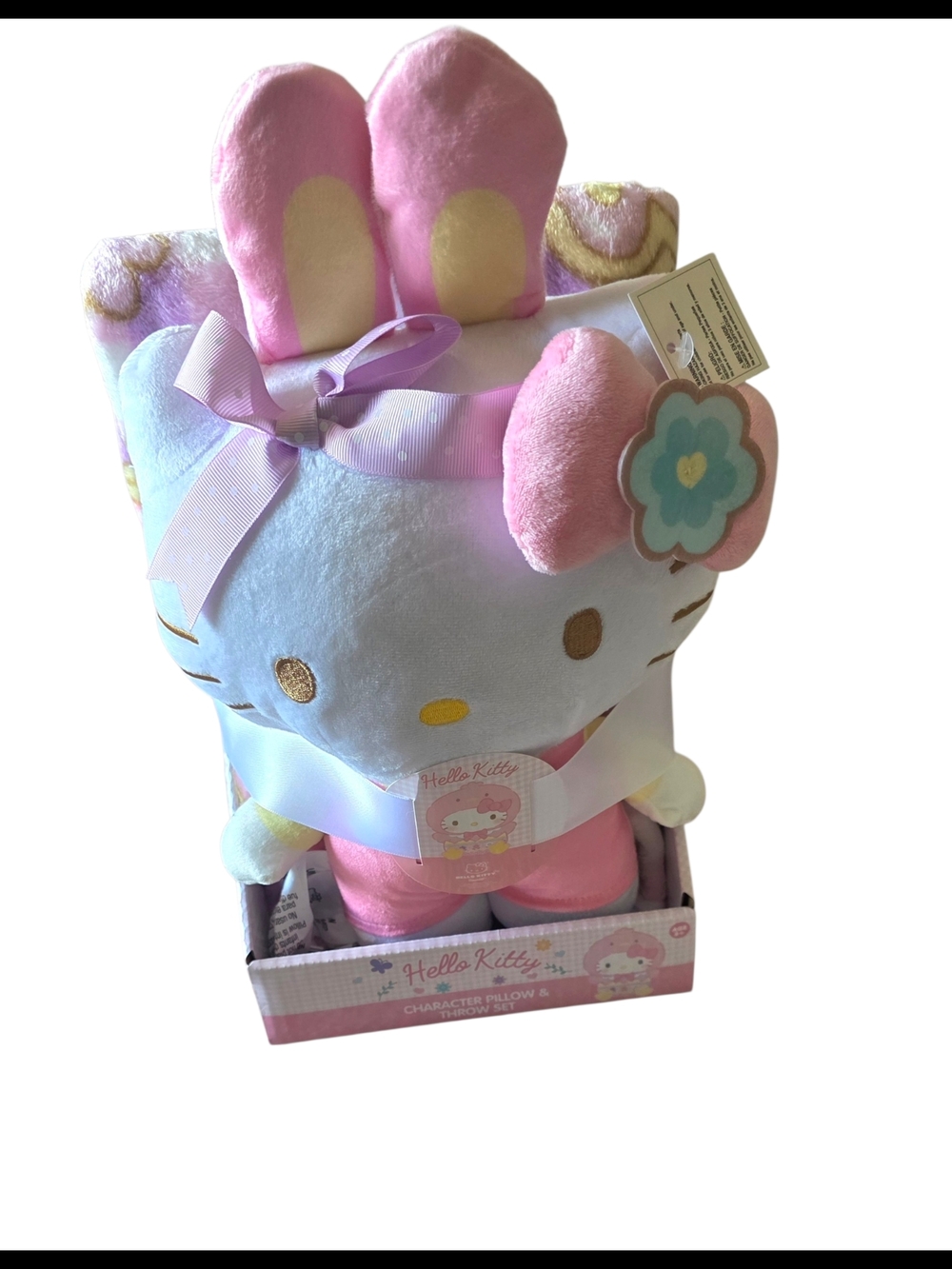Hello Kitty Hugger Pillow and Throw Set New In Package 40 X 50 Easter Spring